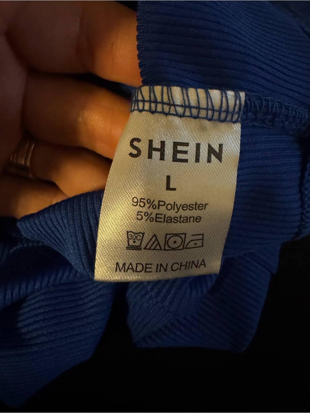 SHEIN Blue Ribbed Polyester Top - L - Picture 5 of 6